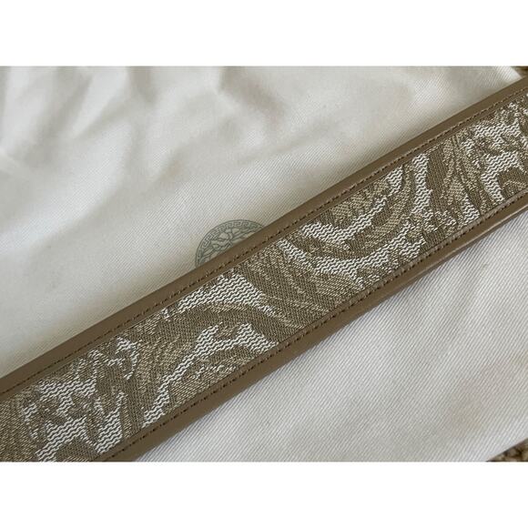 138. Versace Medusa Heritage Barocco Jacquard Logo Buckle Leather Belt main image 4